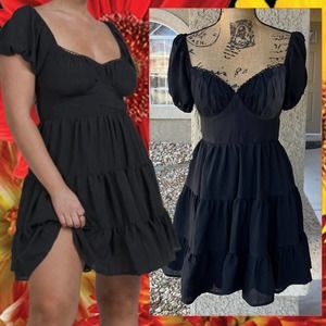 Princess Polly DANNY Mini Dress Black Size 6